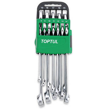 Набір ключів комб. з тріскачкою реверсивних 8-19мм 10 од. на холдере TOPTUL GSAQ1001