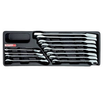 Набір ключів комб. з тріскачкою 8-19мм 12ед. (в ложементі) TOPTUL GAAT1205