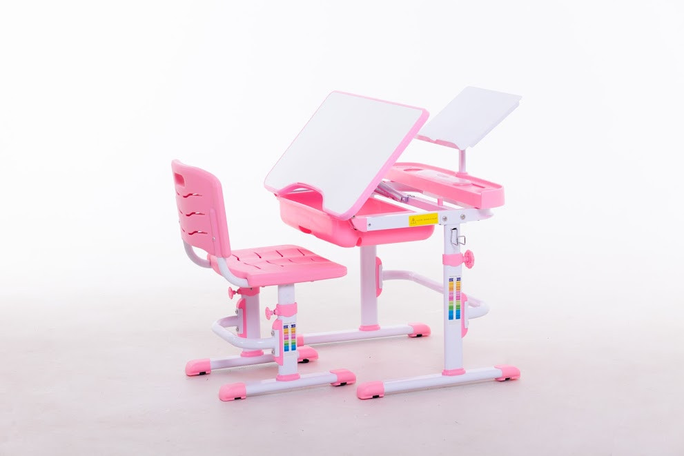 Комплект Парта та стілець-трансформери Funkids M7038 Pink+Підставка для книг!, фото 1