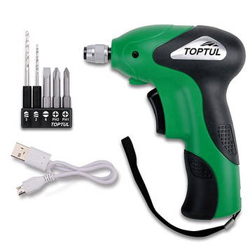 Электроотвертка 1/4" 6.4 V 4.5 Nm 265об/хв TOPTUL KPDB0805