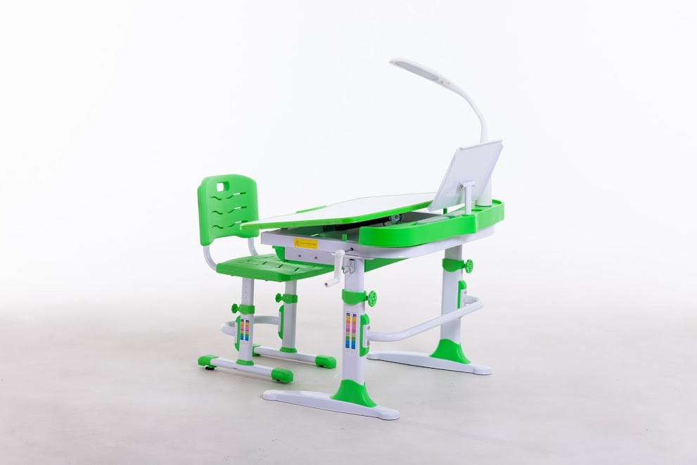 Комплект Парта та стілець-трансформери Funkids М9047Green+ ЛАМПА!+Підставка для книг!, фото 1