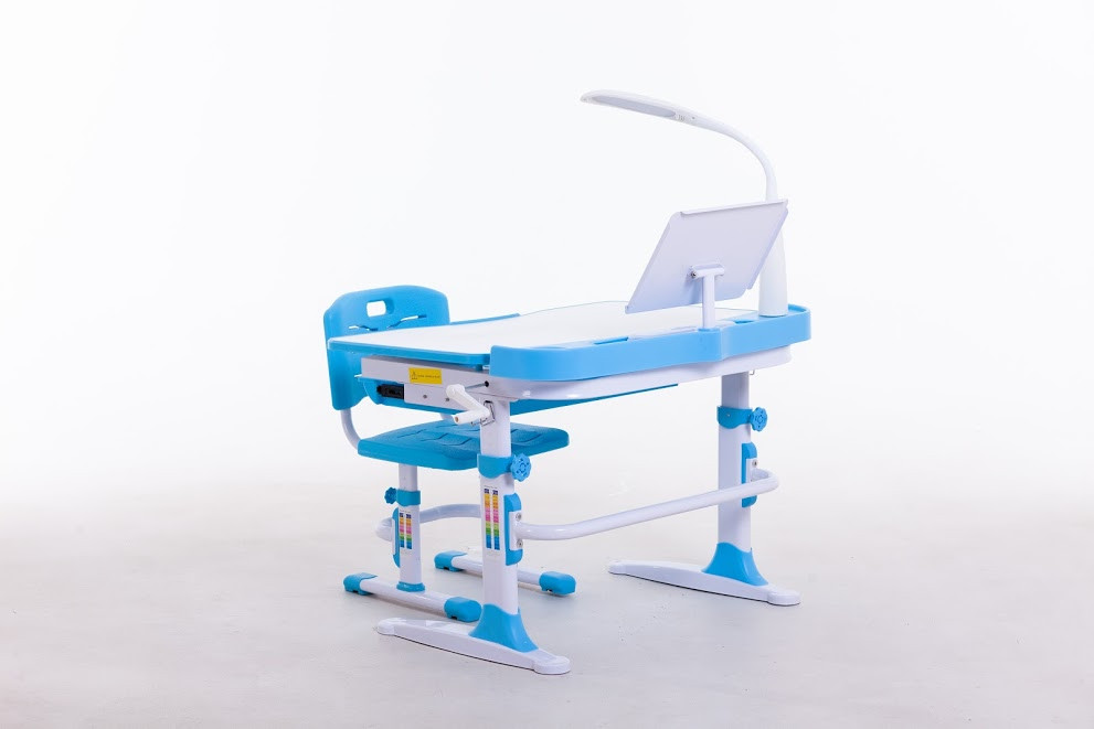 Комплект Парта та стілець-трансформери Funkids М9047Blue + ЛАМПА!+Підставка для книг!, фото 1