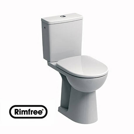 NOVA PRO унiтаз-компакт напольний Rimfree: унiтаз г/в, бачок прямокутний, 6/3 л, дюр. сидiння Soft Closing, фото 1