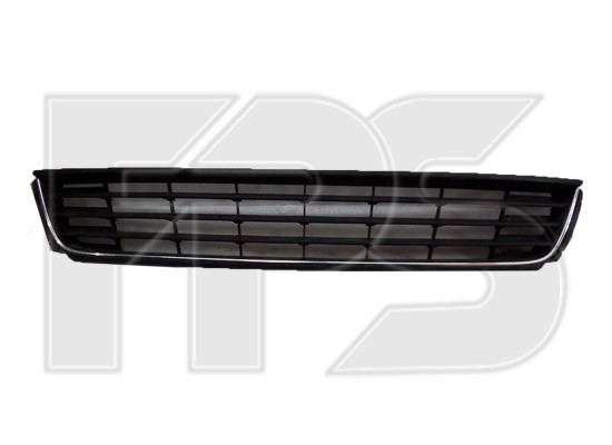 Решітка бампера Volkswagen Polo 10-седан, середня (з хром накладкою) (FPS), фото 1