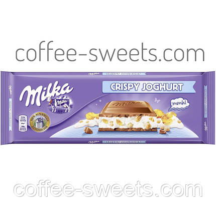 Молочний шоколад Milka Crispy Joghurt 300g, фото 2