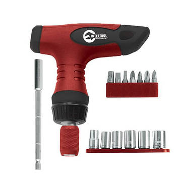 Викрутка Т-подібна реверсивна з цанговим зажимом INTERTOOL VT-1015