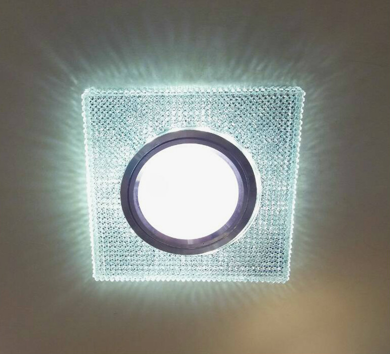 Світильник точковий з LED підсвічуванням вбудовуваний квадратний 17011S