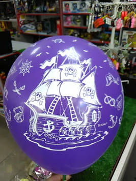 Куля гелієвий з малюнком корабель