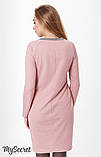 Тепла сукня для вагітних та годування BLANDO DR-48.272, рожева із сірим, фото 5