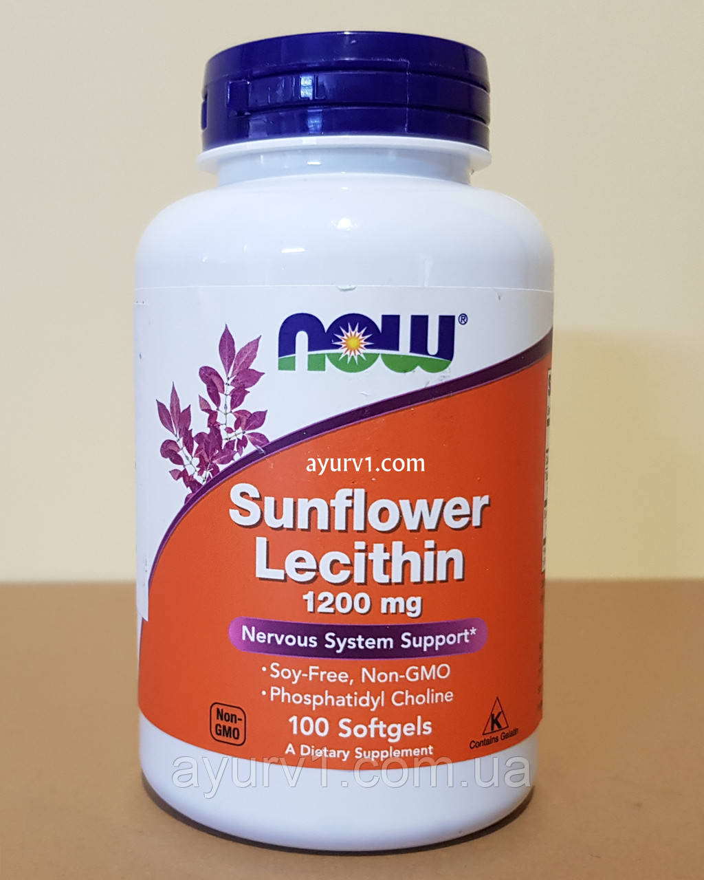 Лецитин 1200 mg/ Now Foods, Sunflower Lecithin/USA/100 кап