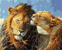 Картина по номерам Влюбленные львы (VP991) 40 х 50 см DIY Babylon