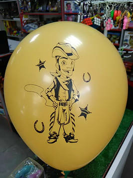 Гелієва кулька 12 дюймів з малюнком ковбой