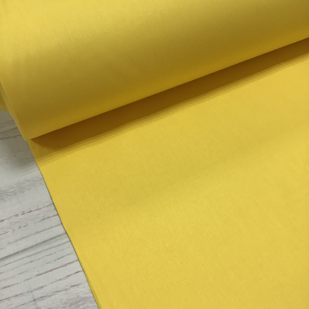 Тканина поплін De Luxe, однотонний яскраво-жовтий (Туреччина шир. 2,4 м) (P-FR-0019)