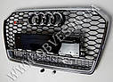 Решітка радіатора Audi A6 C7 2015-2017 стиль Audi RS6 (хром із написом Quattro), фото 4