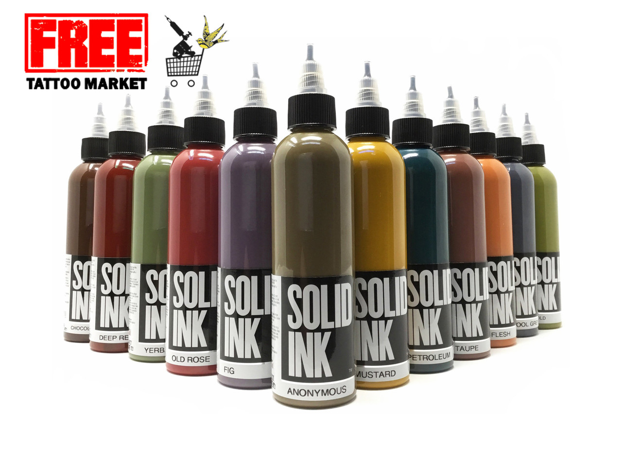 Сет (набір) фарби SOLID INK OPAQUE 12 кольорів по 1 унц (30 мл)