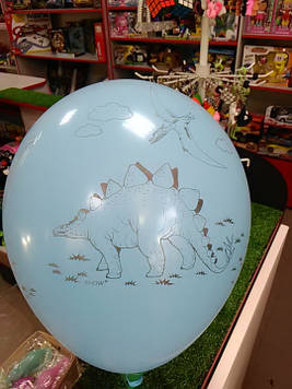 Гелієва кулька 12 дюймів з малюнком динозавр