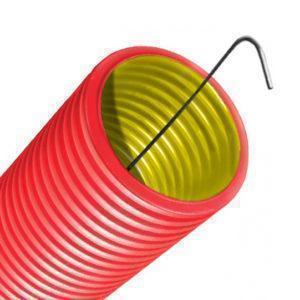 Труба 160мм двостінна червона ПНД з протяжкою гофрована, фото 1