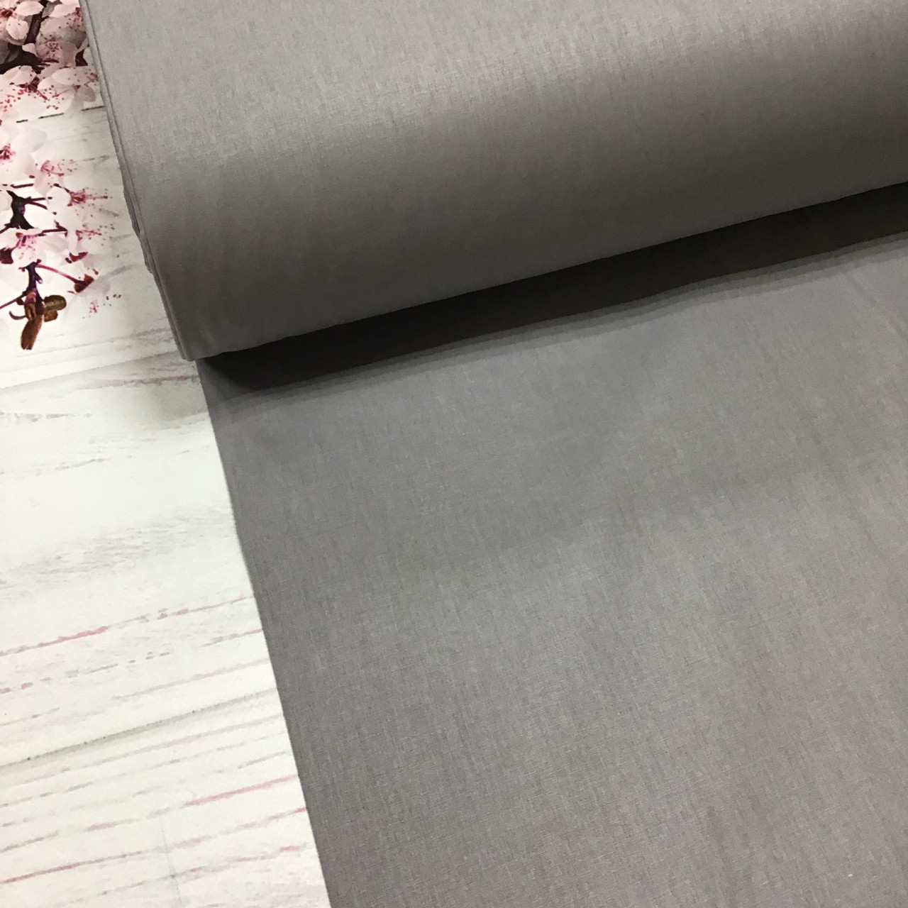 Тканина поплін De Luxe, однотонний графітовий (Туреччина шир. 2,4 м) (P-FR-0053), фото 1