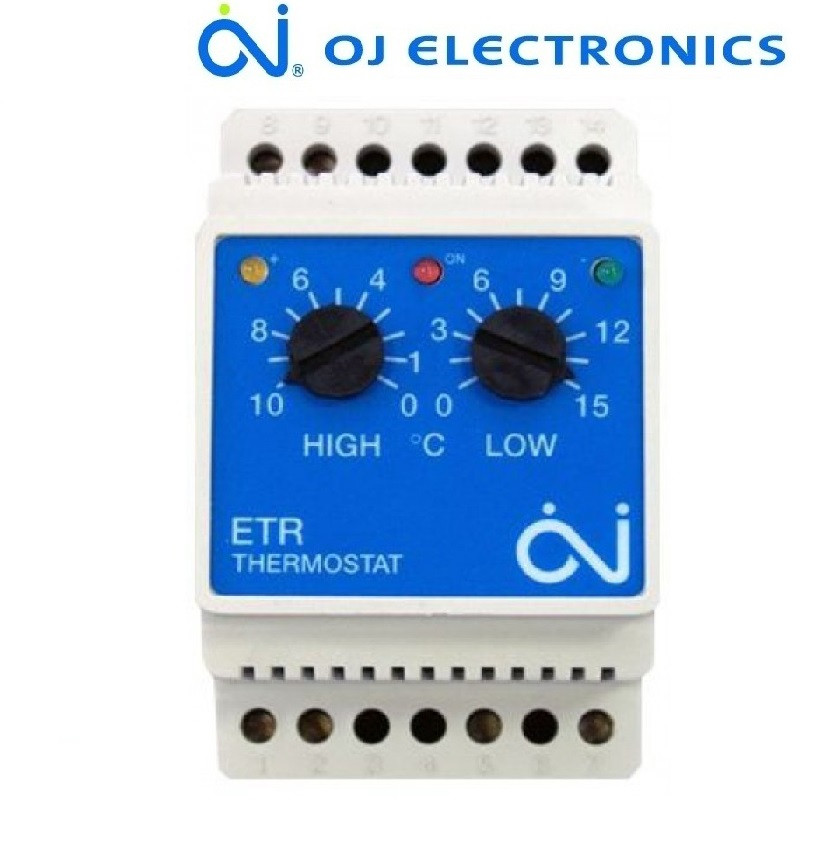 Терморегулятор ETR/F-1447A (на DIN-рейку) Oj Electronics (Данія)