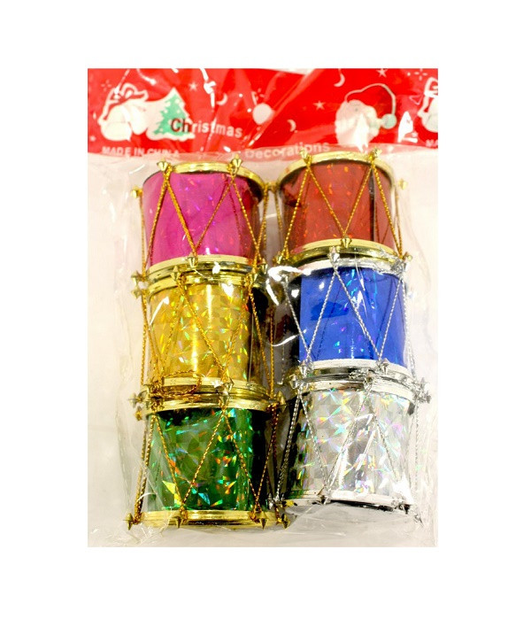 Іграшки №17F059 Новорічний набір (БАРАБАНИ) 6 шт. /поліет. уп 10481, фото 1