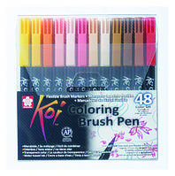 Набор маркеров Koi Coloring Brush Pen, 48 цветов, Sakura