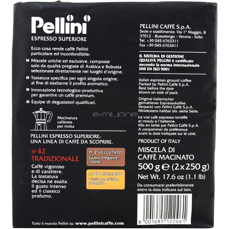 Кофе молотый Pellini Espresso Superiore n.42 Tradizionale 250г - фото 3 - id-p68822163