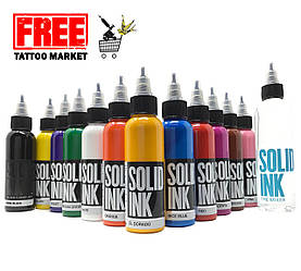 Сет (набір) фарби SOLID INK Spectrum Set 12 кольорів по 1 унц (30 мл) + розріджувач