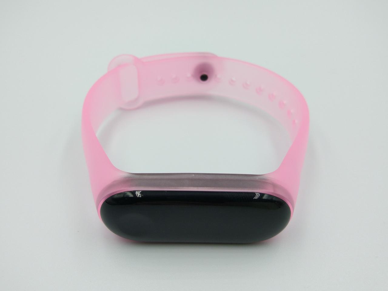 Ремінець Xiaomi Mi Band 4 / 3 SIKAI силіконовий напівпрозорий Рожевий 1708P