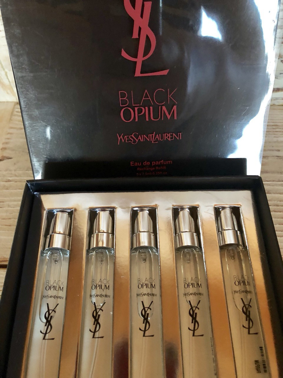 Подарочный Набор Оригинал Yves Saint Laurent Black Opium Eau De Parfum 5 × 7.5 ml