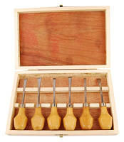 Набор резцов по дереву 6шт., дерев. пенал, (11532), D.K.ART & CRAFT