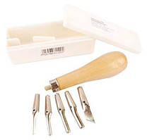 Набір різців для ліногравюри, 5шт., пласт. пенал, (11582), D. K. ART & CRAFT