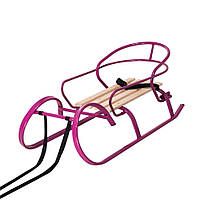 Санки "Снігур" Фуксія + спинка (Vitan ТМ)