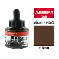 Тушь акриловая AMSTERDAM INK, (409) Умбра жженая, 30мл, Royal Talens