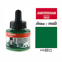 Тушь акриловая AMSTERDAM INK, (619) Перм. зеленый темный, 30мл, Royal Talens