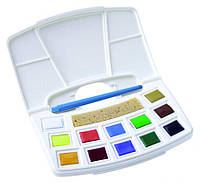 Набор акварельных красок TALENS ART CREATION, Pocket box, 12 кювет, кисть, спонж, Royal Talens