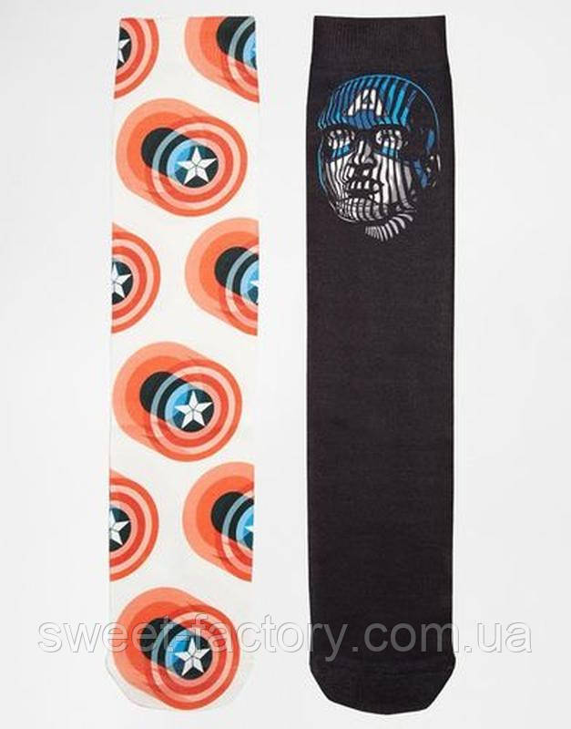 Носки Asos 2 Pack Socks With Capitan America Print