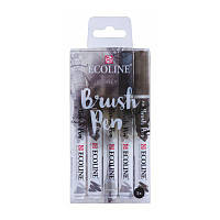 Набір кистей-ручок Ecoline Brushpen GREY 5 кольорів, Royal Talens