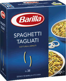 Макарони твердих сортів Barilla «Spaghetti Tagliati» n.38, (італійські макарони барила) 500 г.