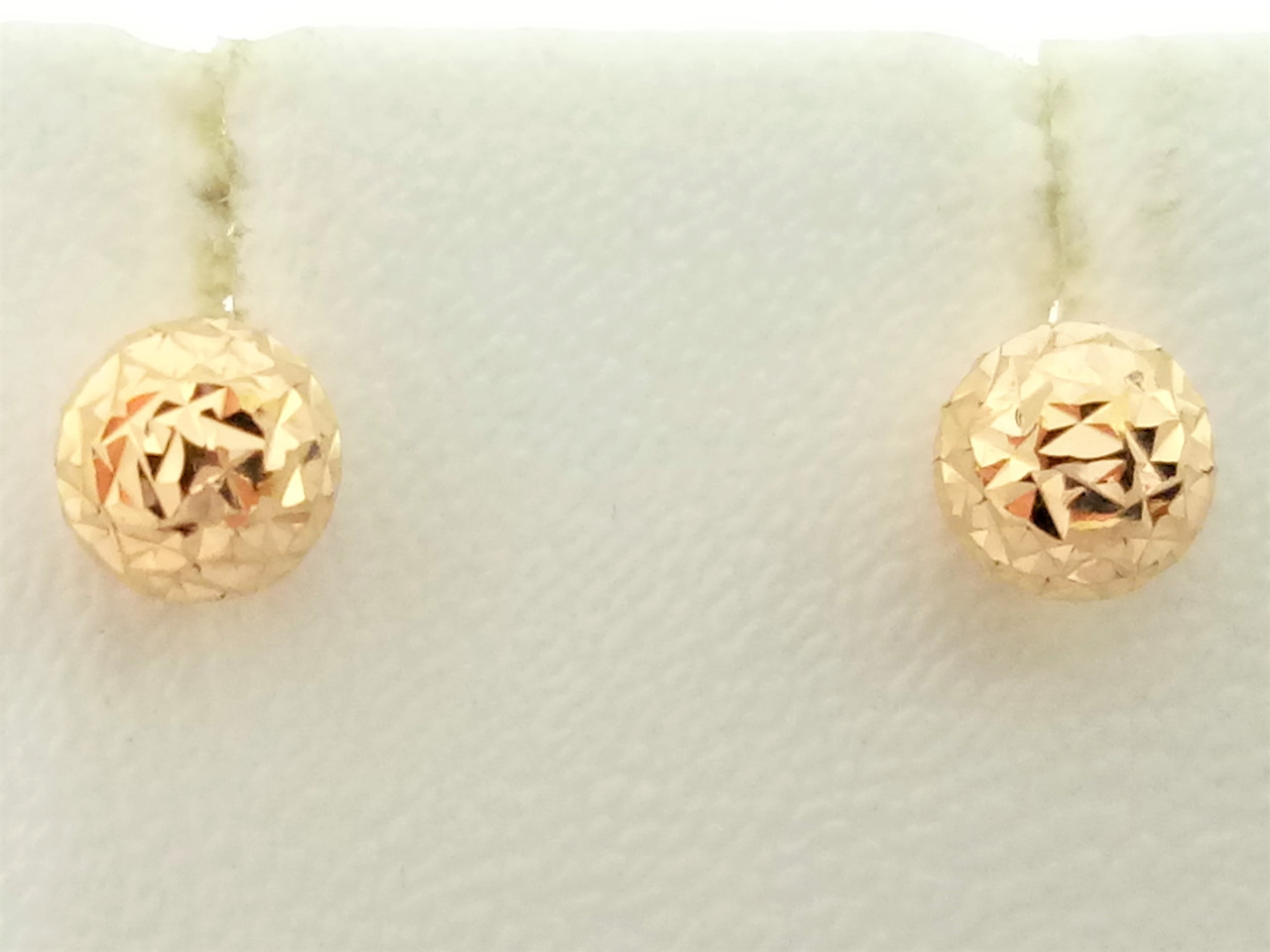 Золоті сережки-пуссети з алмазною гранню. 210115_5_А, фото 1