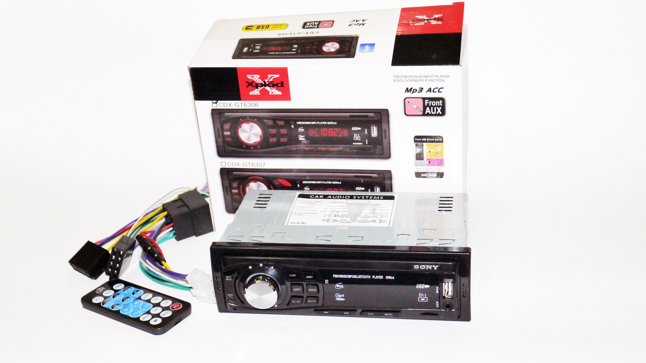 Автомагнітола 6306BT ISO Bluetooth, MP3, FM, USB, SD, AUX