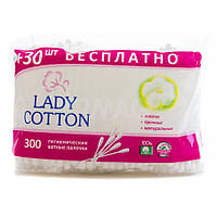 Ватные палочки для ушей 300шт "Lady Cotton" в полиэт. бишь