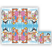 Салфетка ТМ Luxy 33*33, 3 шари, 20шт. Новорічний поцілунок