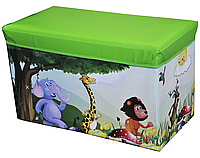 Короб-пуфик для хранения игрушек "Зоопарк"