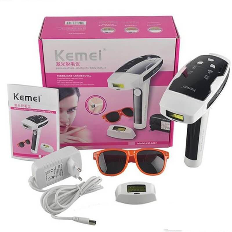 Фотоепілятор KEMEI для обличчя і тіла зі змінними картриджами.