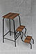 Розкладний стілець-стрем'янка каркас графіт зі ступенями вишня малага, фото 5
