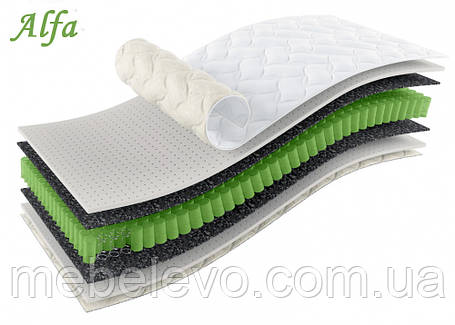 Матрац Alfa / Альфа ЕММ h20 Sleep&Fly ORGANIC Латекс незалежні пружини 150кг, фото 1