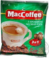 Напій кавовий MacCoffee 3в1 Лісовий горіх. Напій кавовий Маккаве 3в1 Лісовий горіх 20 пакетів