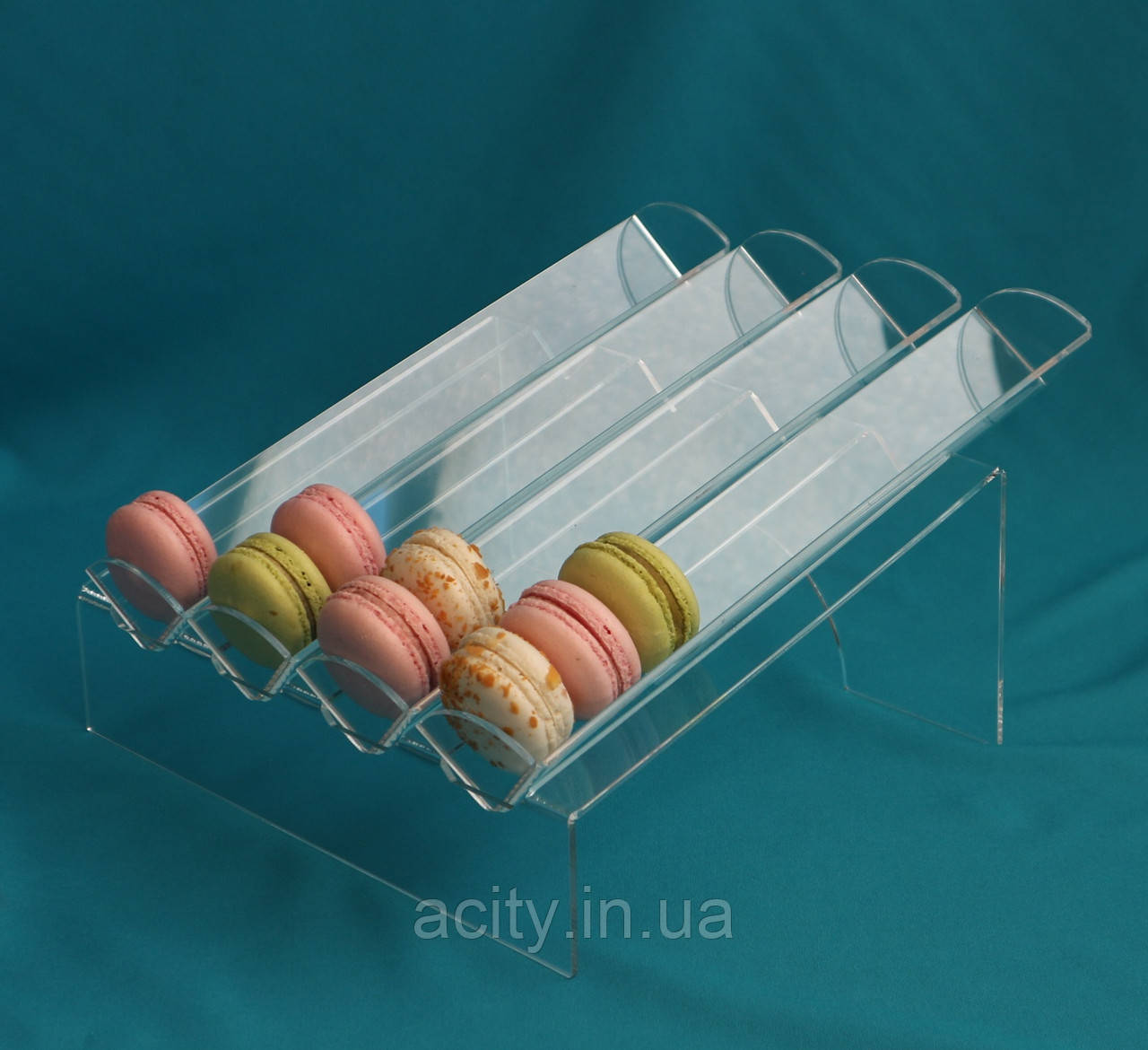 Акрилова підставка для макарунів прозора | кондитерська підставка для десертів (300×145 мм, фото 1