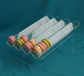 Акрилова підставка для макарунів прозора | кондитерська підставка для десертів (300×145 мм
