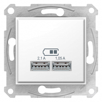 Розетка USB A 2.1 Schneider Electric Sedna Білий SDN2710221